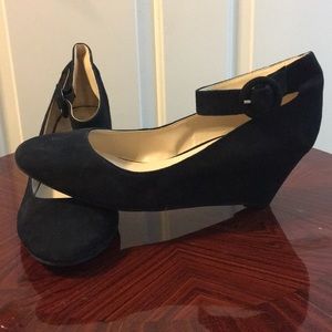 Black wedges with ankle strap